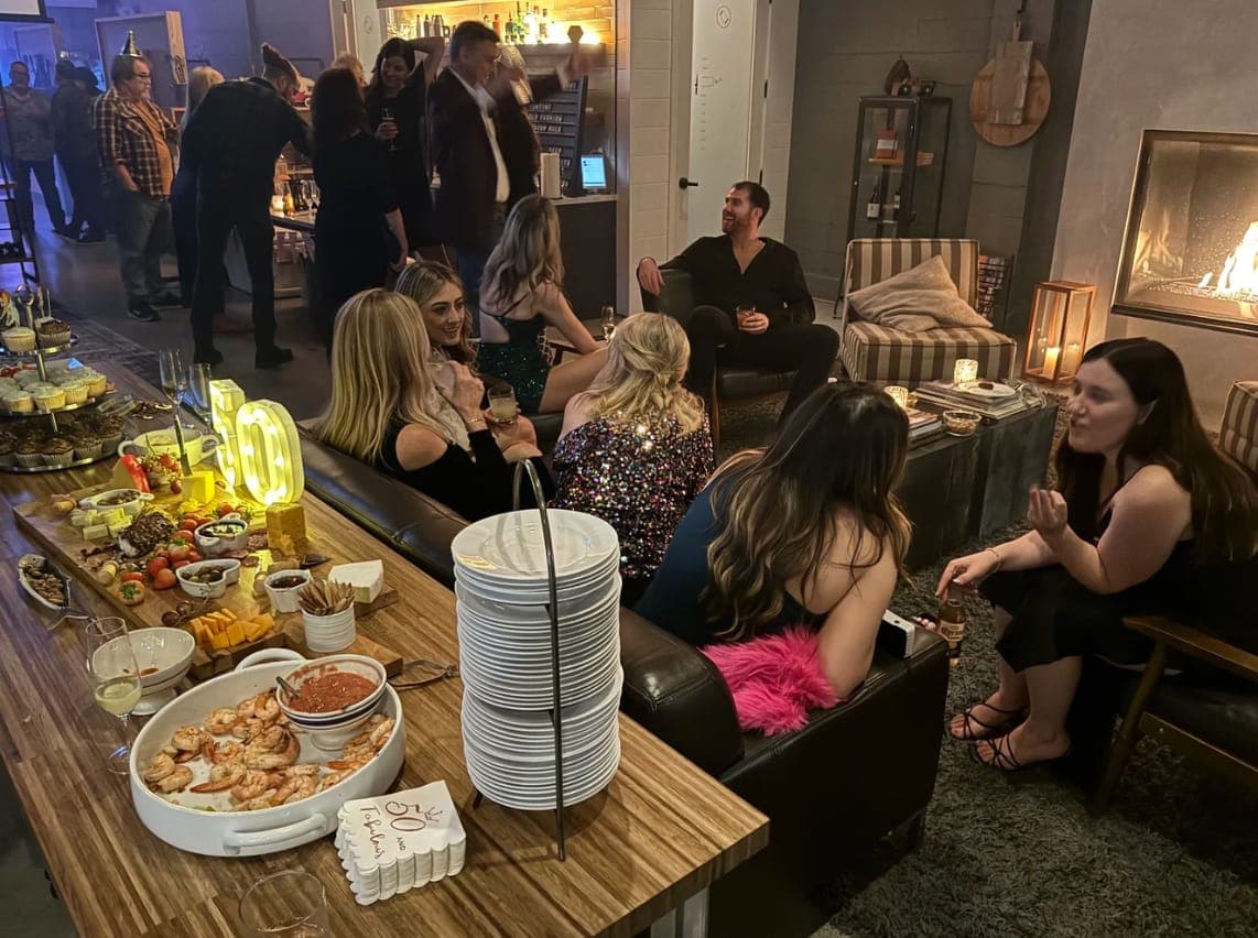 A birthday, spread laid out